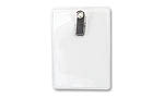 Clip-On Premium Vinyl Badge Holders, 1 Hole Clip - 100 Pack